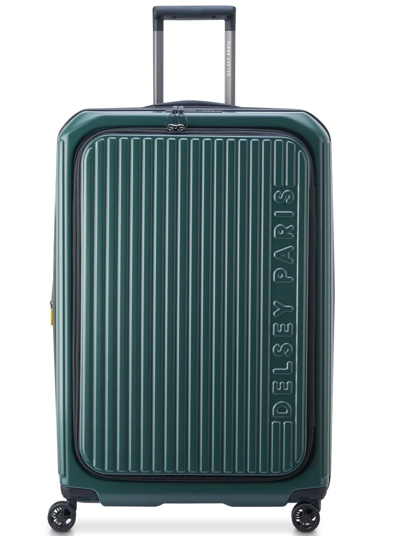 ديلسي _باريس حقيبة سفر سيكورتايم زيب  سم بعجلات قابلة للتوسيع وفتحة علوية - أخضر داكن